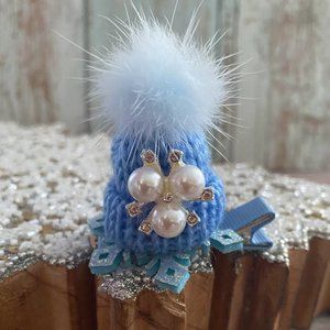 1pc Girls Hair Clip Winter Hat Decor Hairpin Side Clip Hair Accessories Party